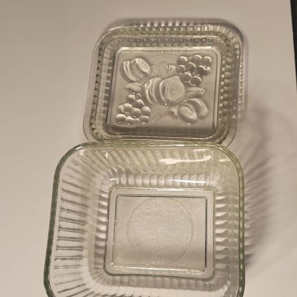 Vintage Federal Refrigerator Dish w/lid Ribbed Clear Depression Glass Fruit - Picture 5 of 8